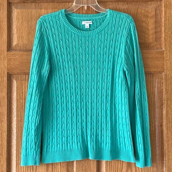 croft & barrow Sweaters Croftbarrow Mint Green Cable Knit Sweater